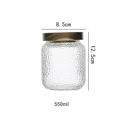 Glass Airtight Canister with Wood Lid
